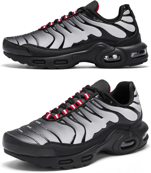Men'S Running Shoes, Men'S Fashion Sneakers, Air Basketball Shoes for Men,Walking Shoes Women, Men'S Trail Running Shoes Athletics Fitness Sport Tennis Shoes Cross Trainers,Grey